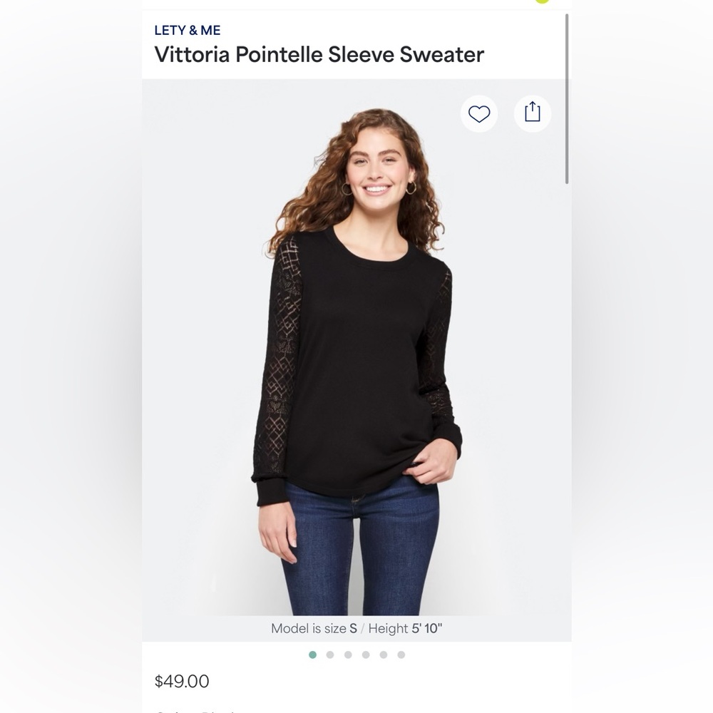 Lety & Me Vittoria Pointelle Sleeve Sweater.